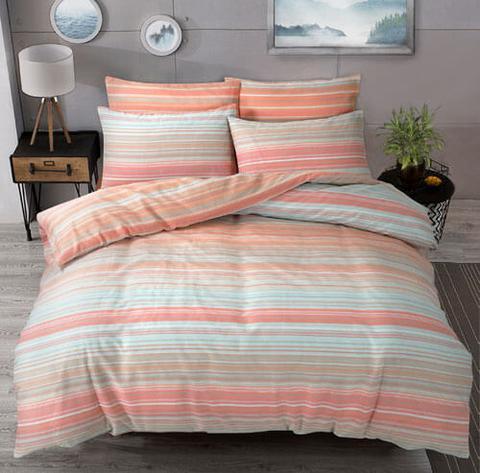 bedding-Peach Stripe